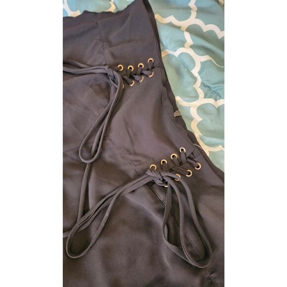 Luca Milano Size Large Black Sheer Wide Leg Pants - Picture 3 of 12